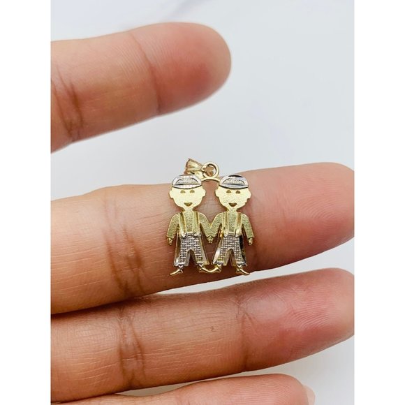 Real 10k Gold pendant Little Boys Sons